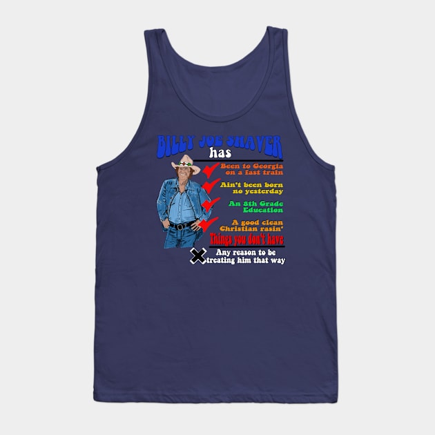 Billy Joe Shaver's Checklist Tank Top by TL Bugg